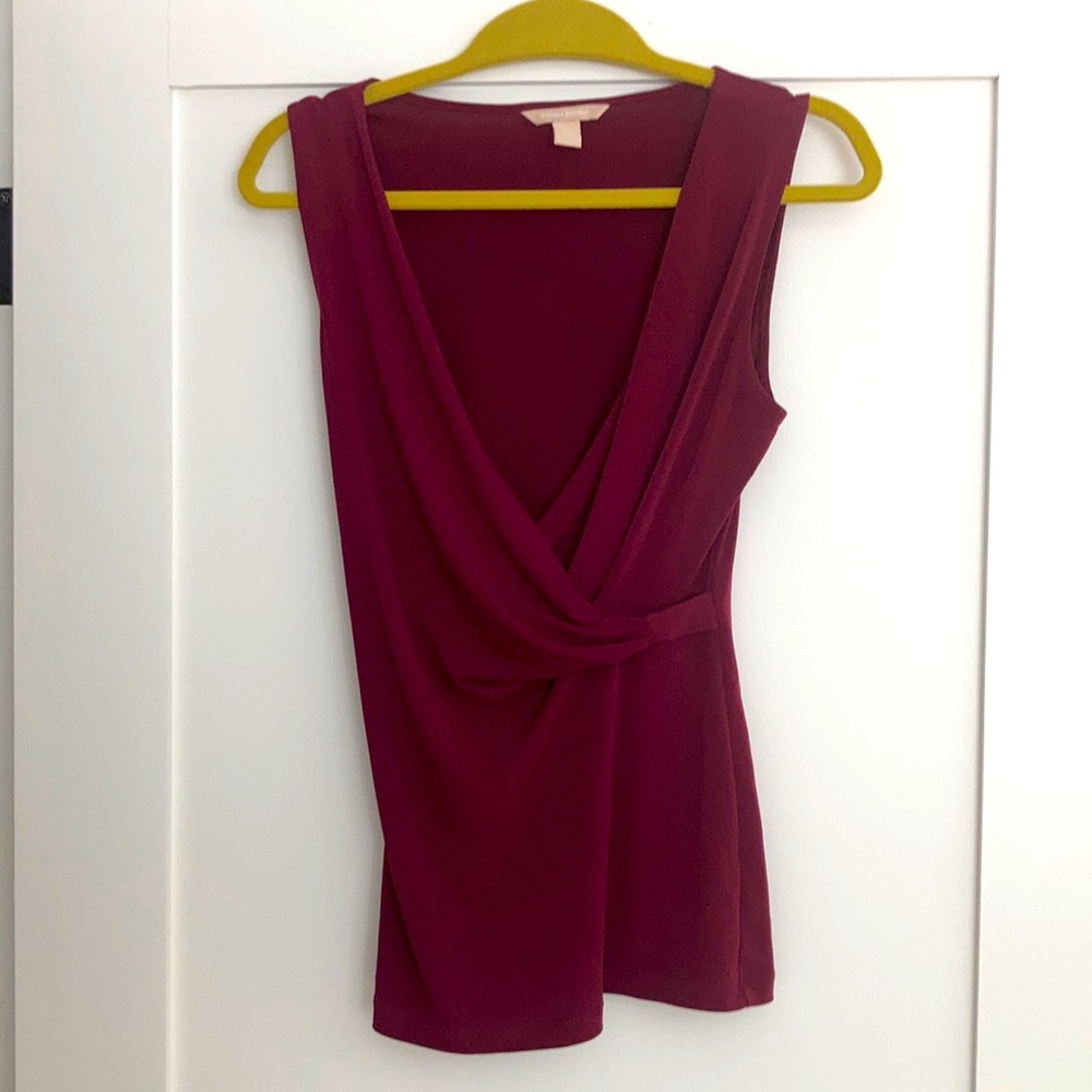 Banana Republic maroon sleeveless top.
